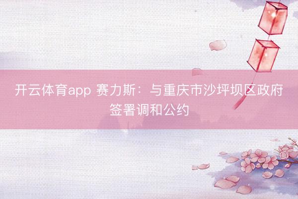 开云体育app 赛力斯：与重庆市沙坪坝区政府签署调和公约