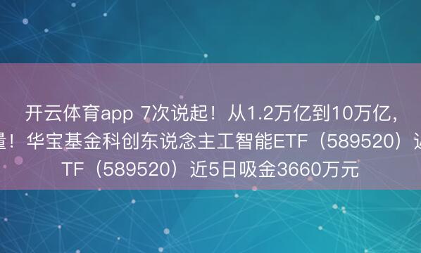 开云体育app 7次说起!从1.2万亿到10万亿,AI发展暗藏强盛增量!华宝基金科创东说念主工智能ETF(589520)近5日吸金3660万元