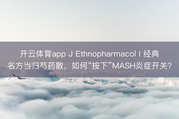 开云体育app J Ethnopharmacol I 经典名方当归芍药散，如何“按下”MASH炎症开关？