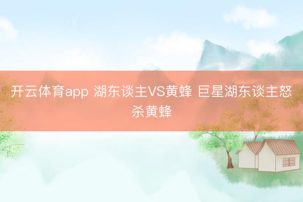 开云体育app 湖东谈主VS黄蜂 巨星湖东谈主怒杀黄蜂
