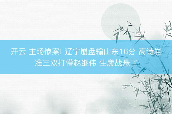 开云 主场惨案! 辽宁崩盘输山东16分 高诗岩准三双打懵赵继伟 生鏖战悬了
