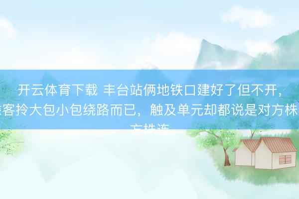 开云体育下载 丰台站俩地铁口建好了但不开,乘客拎大包小包绕路而已,触及单元却都说是对方株连