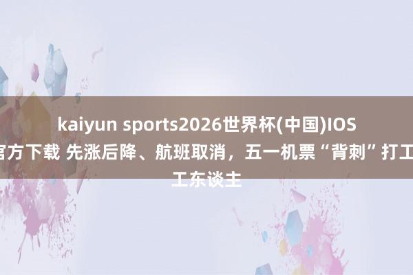 kaiyun sports2026世界杯(中国)IOS/安卓官方下载 先涨后降、航班取消，五一机票“背刺”打工东谈主