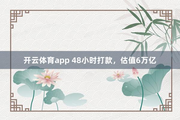 开云体育app 48小时打款,估值6万亿