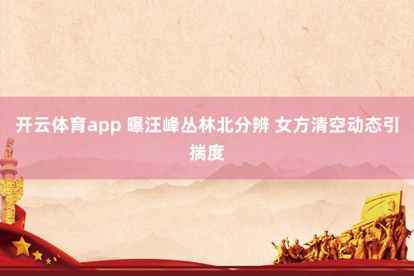 开云体育app 曝汪峰丛林北分辨 女方清空动态引揣度