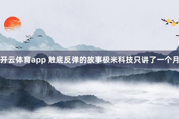 开云体育app 触底反弹的故事极米科技只讲了一个月