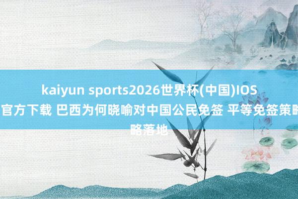 kaiyun sports2026世界杯(中国)IOS/安卓官方下载 巴西为何晓喻对中国公民免签 平等免签策略落地