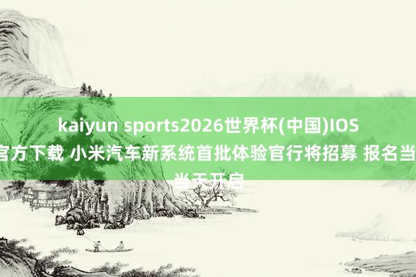 kaiyun sports2026世界杯(中国)IOS/安卓官方下载 小米汽车新系统首批体验官行将招募 报名当天开启