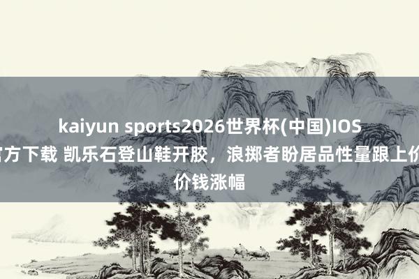 kaiyun sports2026世界杯(中国)IOS/安卓官方下载 凯乐石登山鞋开胶，浪掷者盼居品性量跟上价钱涨幅