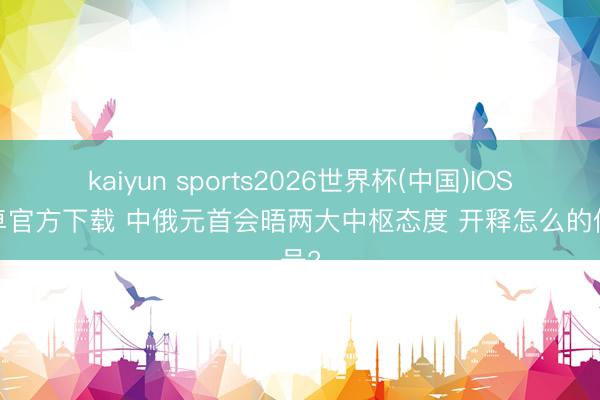 kaiyun sports2026世界杯(中国)IOS/安卓官方下载 中俄元首会晤两大中枢态度 开释怎么的信号?