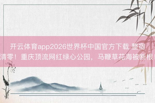 开云体育app2026世界杯中国官方下载 整宿清零！重庆顶流网红绿心公园，马鞭草花海被断根！