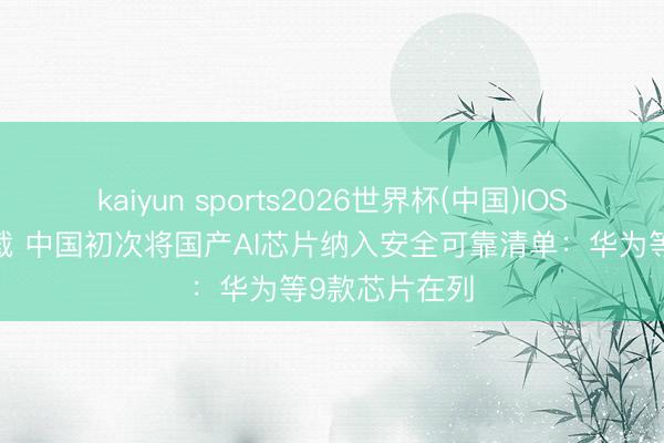 kaiyun sports2026世界杯(中国)IOS/安卓官方下载 中国初次将国产AI芯片纳入安全可靠清单：华为等9款芯片在列