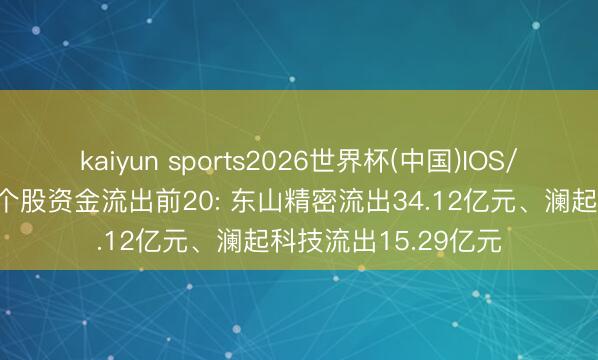 kaiyun sports2026世界杯(中国)IOS/安卓官方下载 主力个股资金流出前20: 东山精密流出34.12亿元、澜起科技流出15.29亿元