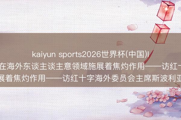 kaiyun sports2026世界杯(中国)IOS/安卓官方下载 专访|中国在海外东谈主谈主意领域施展着焦灼作用——访红十字海外委员会主席斯波利亚里茨