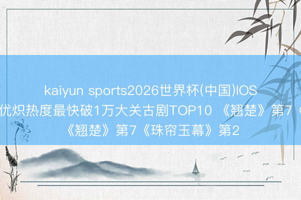 kaiyun sports2026世界杯(中国)IOS/安卓官方下载 优炽热度最快破1万大关古剧TOP10 《翘楚》第7《珠帘玉幕》第2